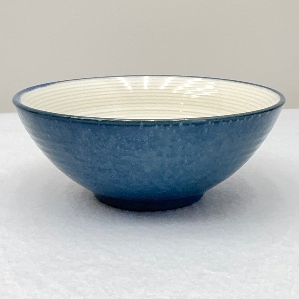 Sango Jewel Blue 4893 Cereal Soup Bowl Speckled Blue Cream Stoneware 6.75 Inch